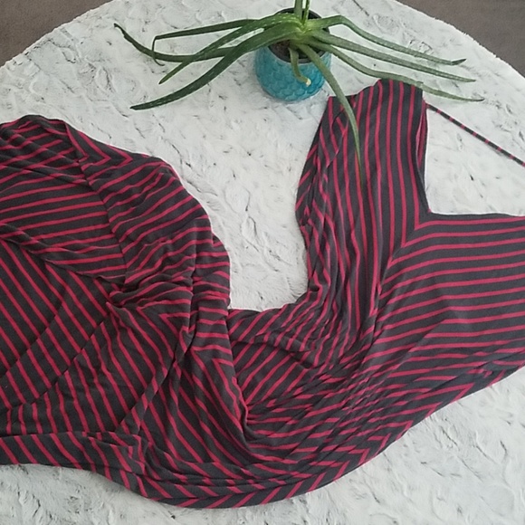 Urban Love Cinched Waist Chevron Hi-Low Dress - Picture 1 of 6